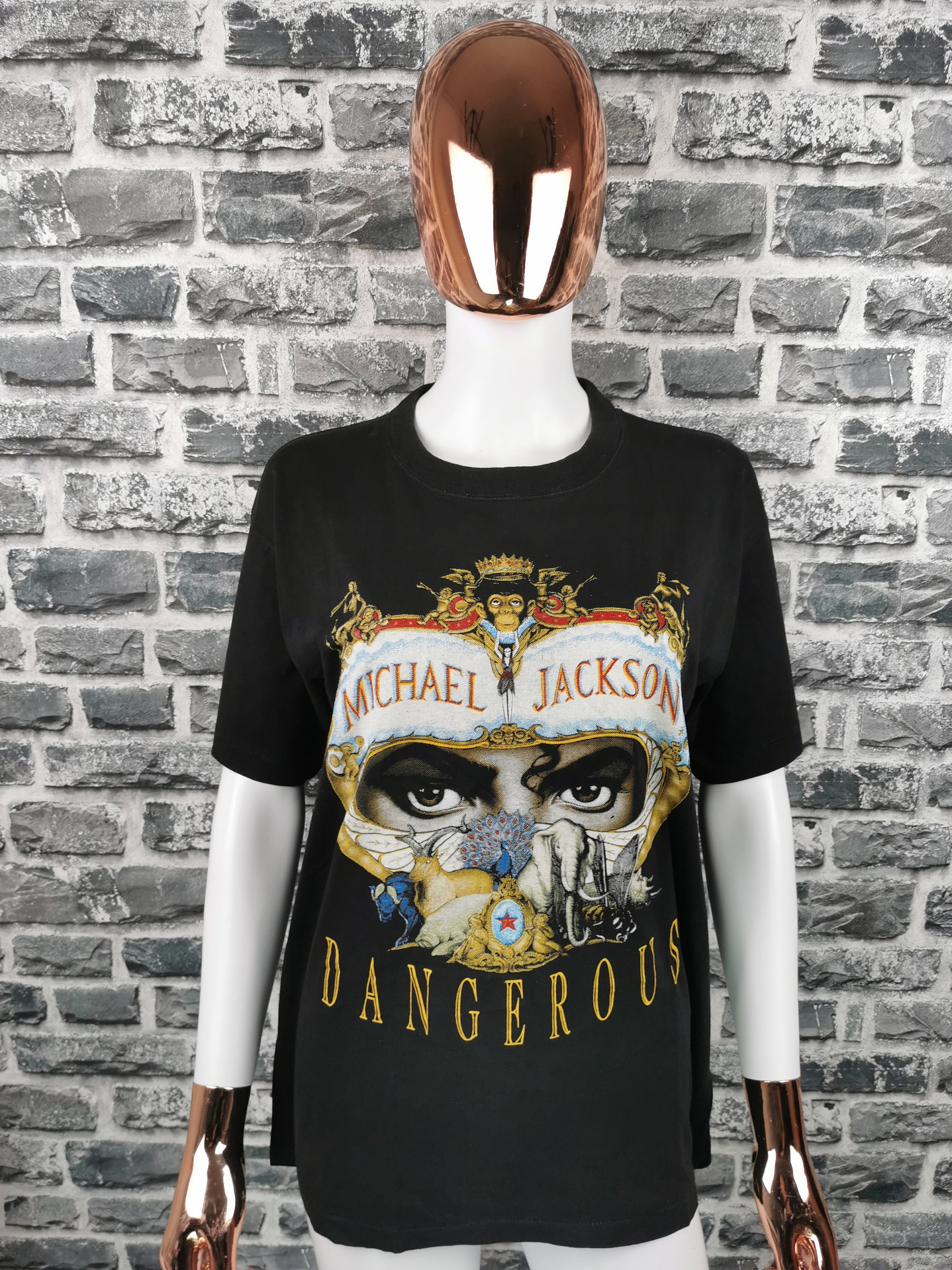  Michael Jackson T Shirt Dangerous Logo Official Mens Black Size  S : Clothing, Shoes & Jewelry