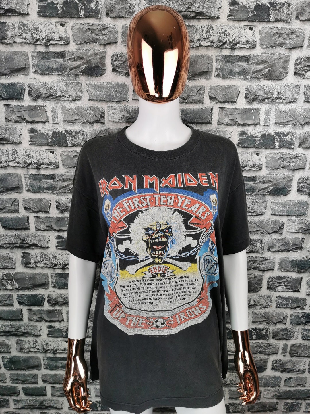 IRON MAIDEN 1990 Vintage T-shirt up the Irons / First 10 Years - Etsy