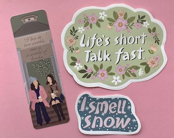 Gilmore Girls Quotes, Bookmark, Stickers, I smell snow, Lorelai Rory Quote