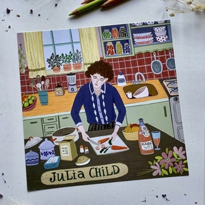 Julia Child, Art Print, Cozy Kitchen, Cooking Lovers, French Kitchen, Herbal Health