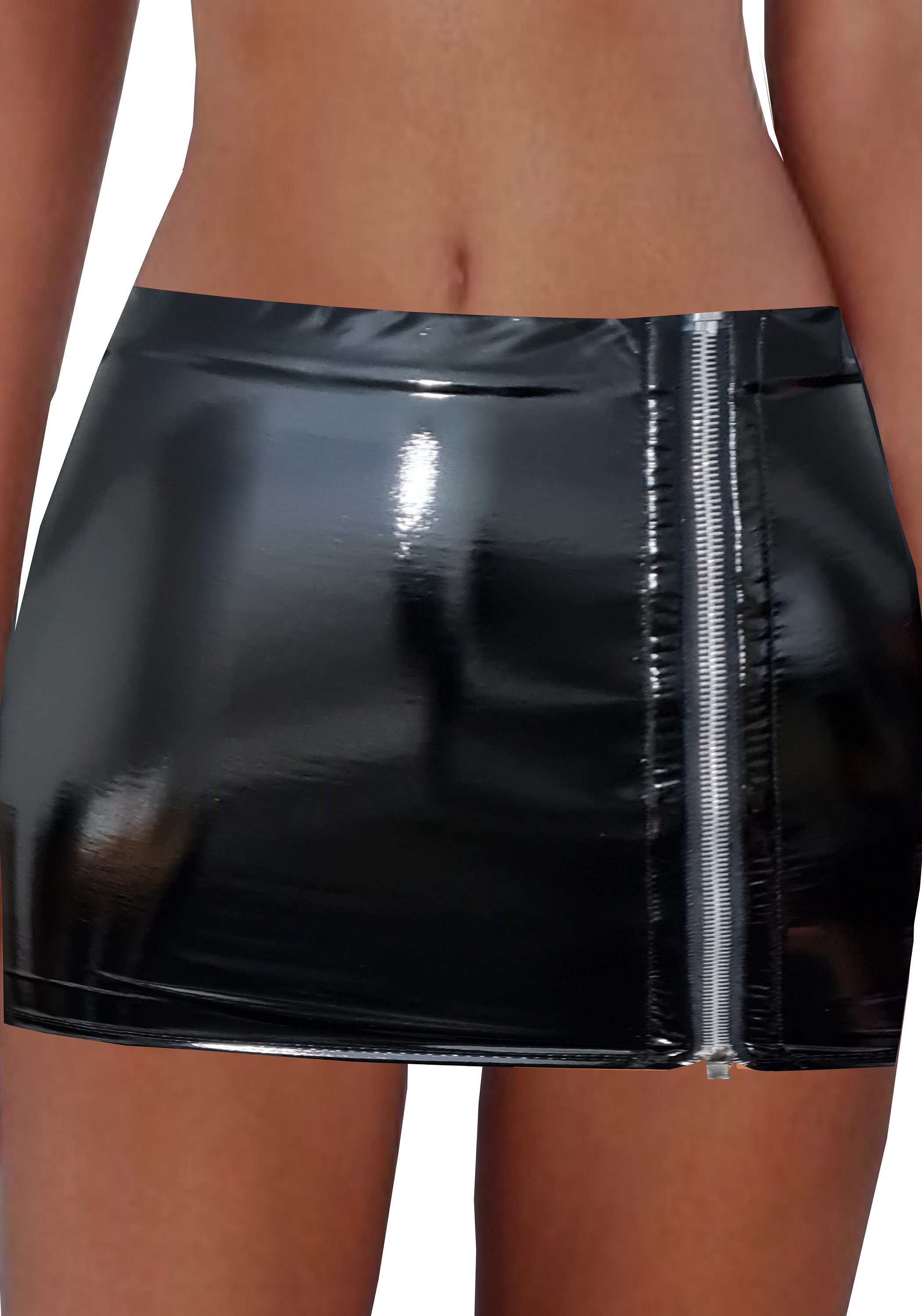 Spray Diva Mini Gonna In Vinile Lucido Donna - Vita Alta, Effetto - Foto 9
