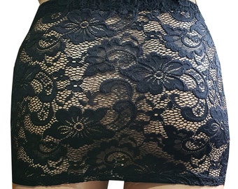 Women See Through lace Micro Mini Skirt