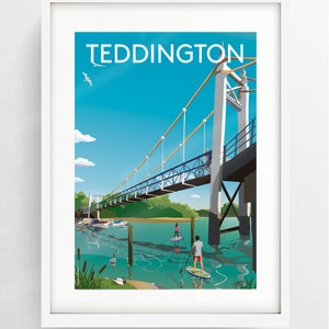 Teddington Lock print/poster, TW11