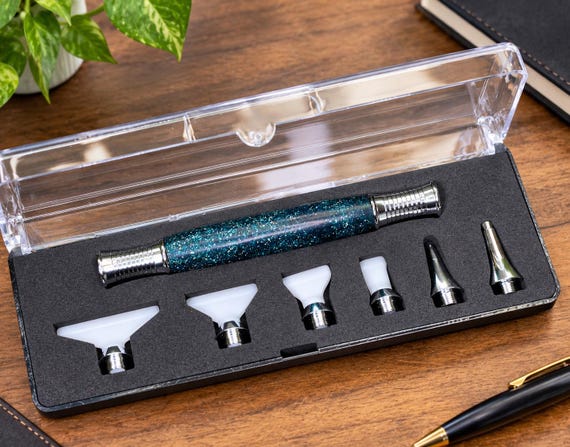 Diamond Painting Pen Set, DiamondCast Hiddenite Resin Pen with Screw In Tips, Multi Placer Tool,