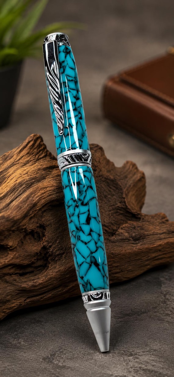 Handcrafted Dark Turquoise Pen, Luxury Executive Gift, Parker Refill Ballpoint