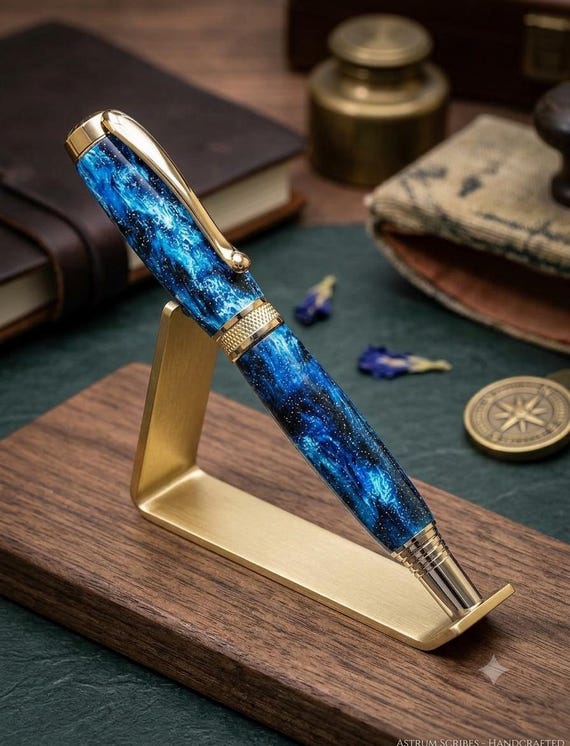Handcrafted DiamondCast Diamond Knurl Rollerball Pen | Diamond Infused Resin | Cascadia Pens