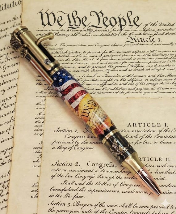 Handmade Patriotic Eagle Pen, America 250 Gift, Veteran Keepsake, USA Collectible Ballpoint