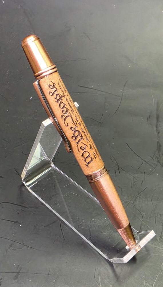 Monarch "We the People" Cherry Wood Ballpoint Pen – Handcrafted Antique Copper Patriotic Writing Pen | Cascadia Pens