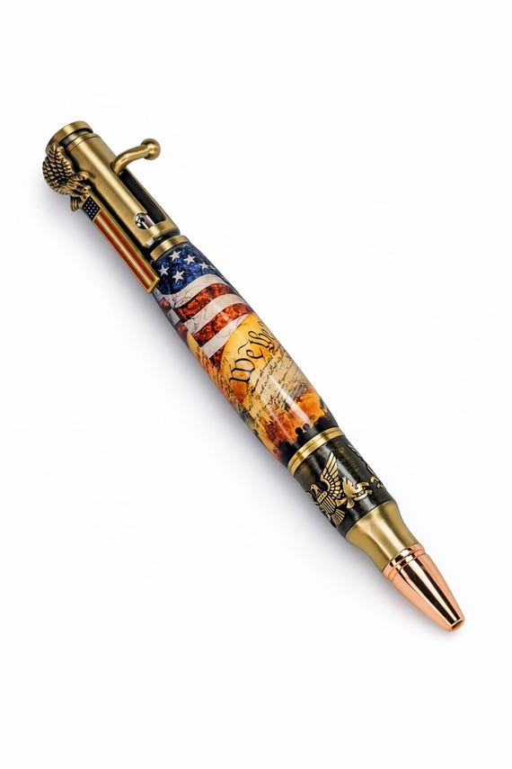 America 250 Commemorative Pen, Patriotic Eagle Flag Gift, Handmade USA