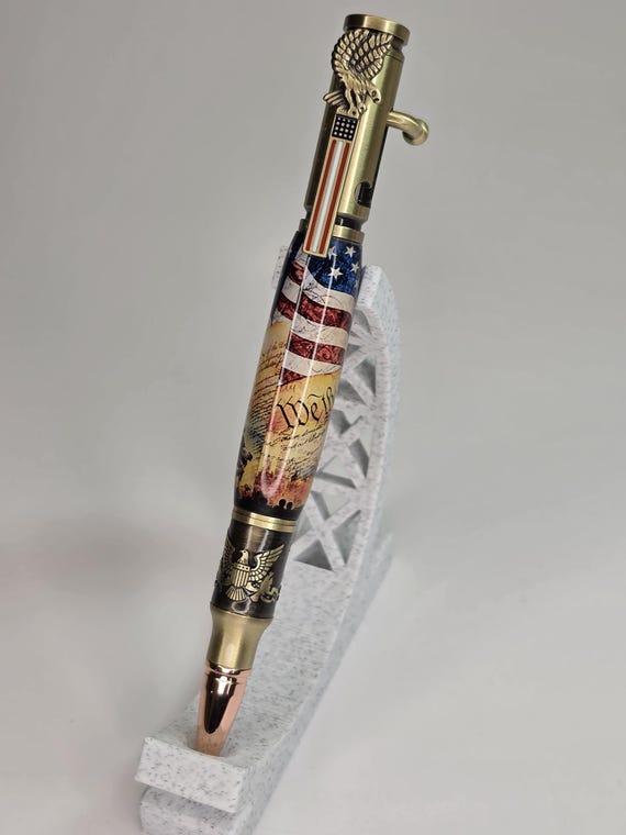 America 250 Commemorative Pen, Patriotic Eagle Flag Gift, Handmade USA