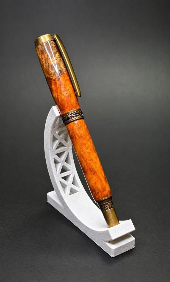 Handcrafted Amboyna Burl Jr. Duke Rollerball Pen | Cascadia Pens