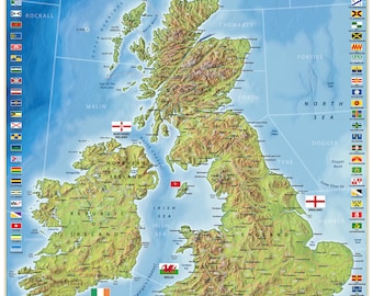 United Kingdom and Ireland Map | County Flag Map