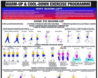 Warm Up Cool Down Exercise Chart