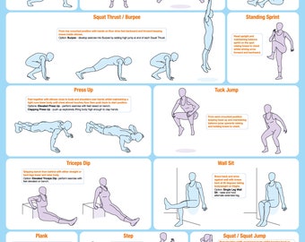 Workout-Poster für Kabelmaschine, Band 1 und 2, Dehnübungen