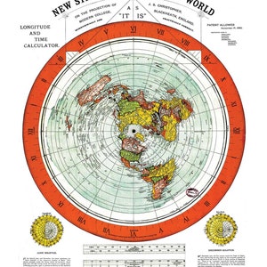 Gleason's Flat Earth Karte | Gleason's Map Of The World | Robustes wasserdichtes synthetisches Polypapier