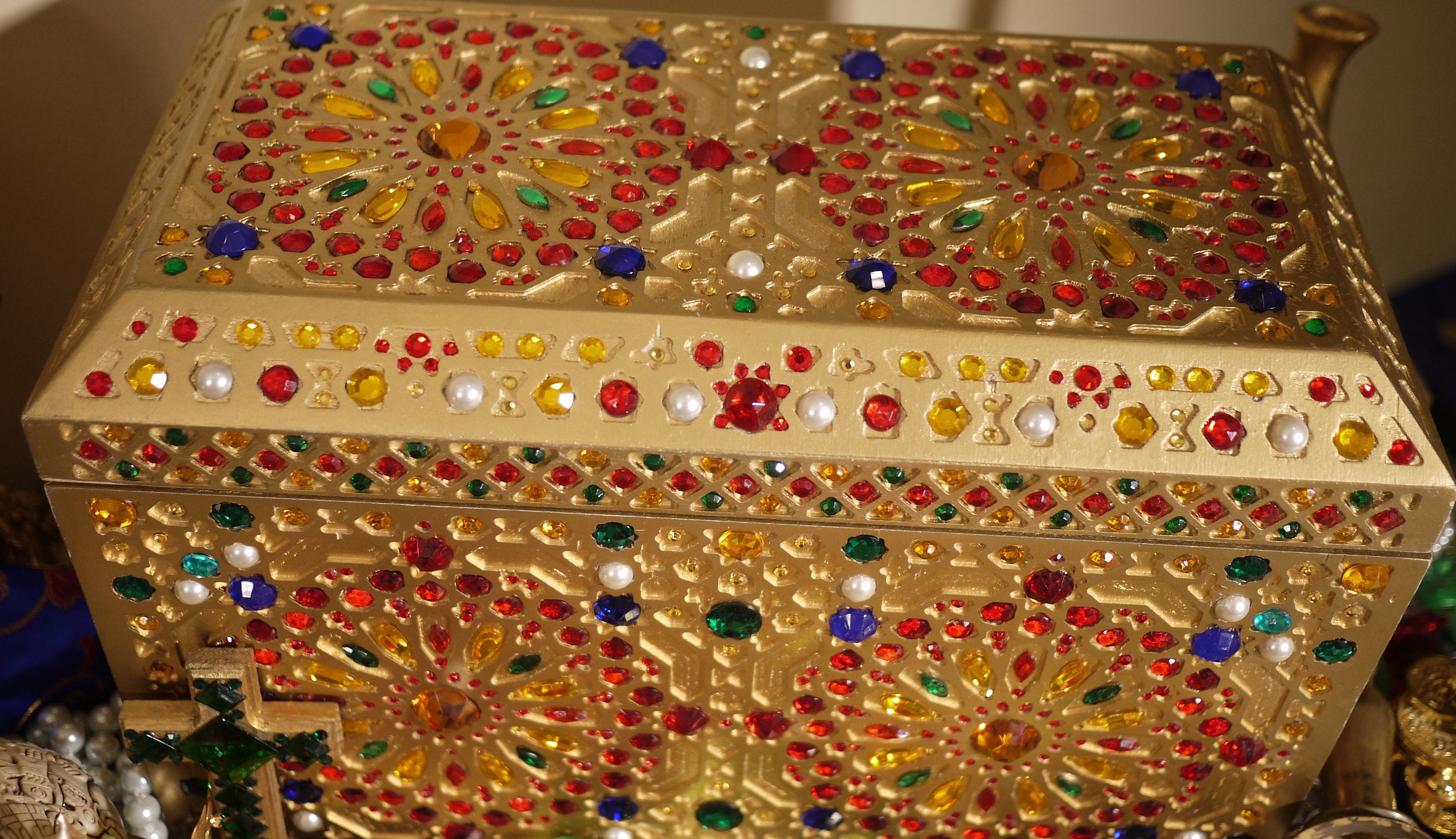 Gold, jeweled treasure chests