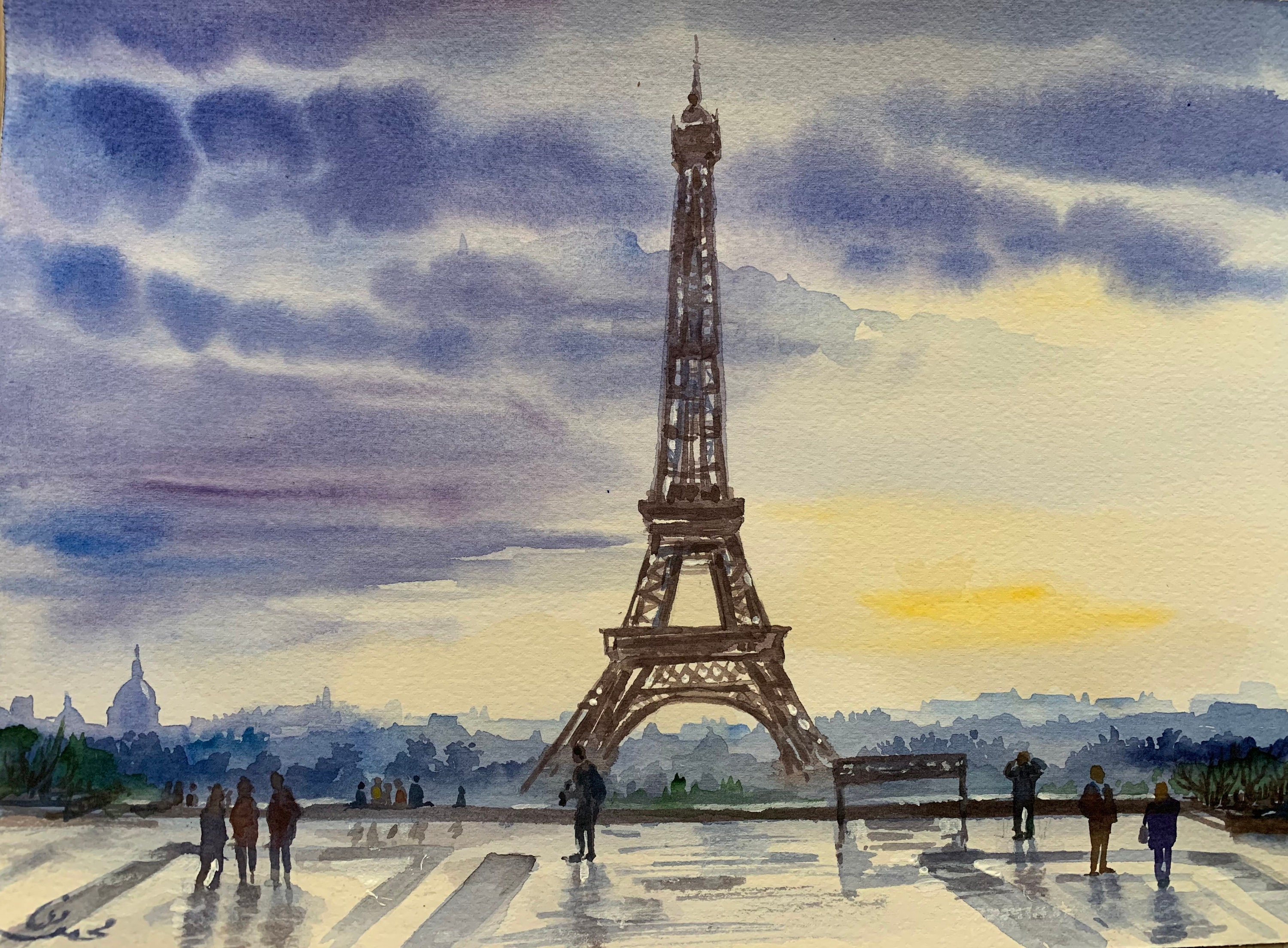 Eiffel Tower Watercolor