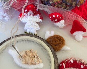 Apliques de hongos y caracoles hechos a mano - Parches naturales para manualidades DIY