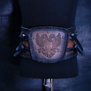 Kidney belt for men with coat of arms, larp belt, larp armor for men, viking belt