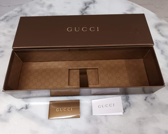 GUCCI Authentic Gift Box Brown Gift Presentation Jewellery Box Card Vintage