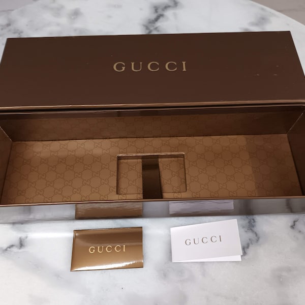 GUCCI Authentic Gift Box Brown Gift Presentation Jewellery Box Card Vintage