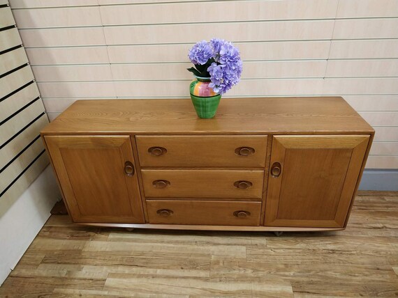 Sold 1960s Ercol Windsor Sideboard Tv Cabinet Cupboard Etsy
