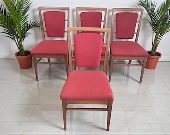 Mid Century Teak Dining Chairs Set of 4 By Alfred Cox Vintage 1950's