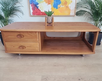 Mid Century Ercol Minerva Coffee Table Solid Elm Vintage Exceptional Condition