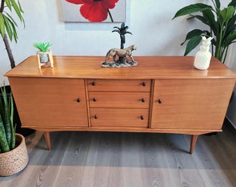 Mid Century Vintage Sideboard Alfred Cox Vintage Walnut TV Unit Restored 1950's