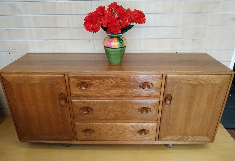 1960s Ercol Windsor Sideboard Tv Cabinet Cupboard Vintage Etsy