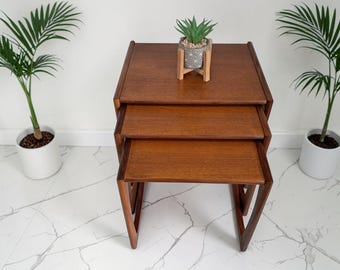 Mid Century G Plan Nest of Tables Quadrille Teak Trio Vintage 1960's Restored