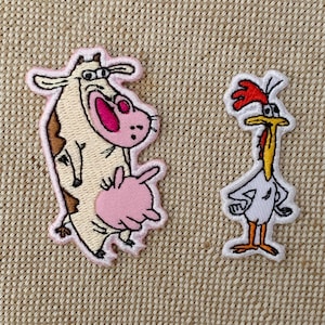 Cow and chicken  patches iron on Cow iron on patch patches for Jackets embroidery patch Patch for backpack Iron On Patch patches for hats