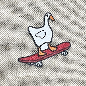 Duck on Skate patches iron on Duck  iron on patch patches for Jackets embroidery patch Patch for backpack Iron On Patch patches for hats