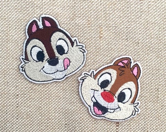 Chip and Dale Strykmärken: Broderad tecknad applikation