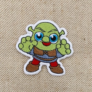 Shrek patches ijzer op Shrek ijzer op patch patches voor Jassen borduurpleister Patch voor rugzak Iron On Patch patches voor hoeden