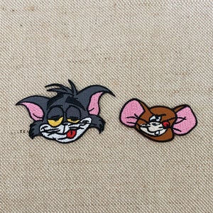 Tom and jerry patches iron on Tom and jerry  iron on patch patches for Jackets embroidery patch Patch for backpack Iron On Patch