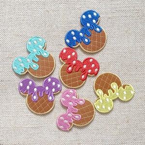 Donut Mickey patches de ferro em Mickey patches de ferro em remendos para jaquetas remendo bordado para mochila remendos de ferro em remendos para chapéus
