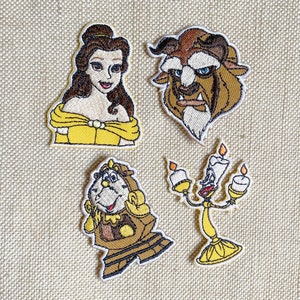 Die Schöne und das Biest Aufbügler Aufbügler Prinzessin Aufbügler Patches für Jacken Stickerei Aufnäher Aufnäher für Rucksack Bügelbilder