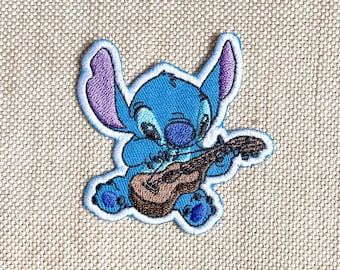 Stitch Iron On Patch: Embroidered Cartoon Applique (2.5" X 2.5")