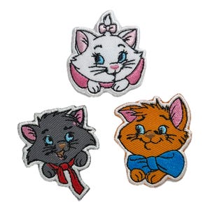 3 st Marie kat en vriend opstrijkbare patches Kat opstrijkbare patch patches voor jassen borduurpatch Patch voor rugzak Opstrijkbare patch