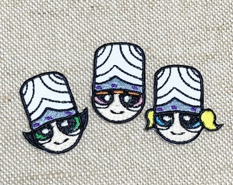 Powerpuff Girls Iron On Patch Set: Embroidered Cartoon Applique