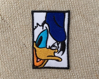 Donald Duck Embroidered Iron-On Patch: Cartoon Applique (2.5"X 2")