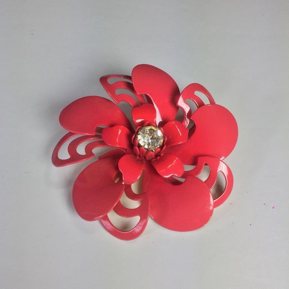 Beautiful Vintage Enamel Tulip Flower Pin Brooch Fashion Jewelry Fall Accessory Gardner Gift Tie Tack