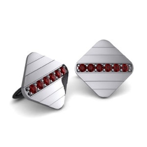 Natural Ruby silver cufflinks