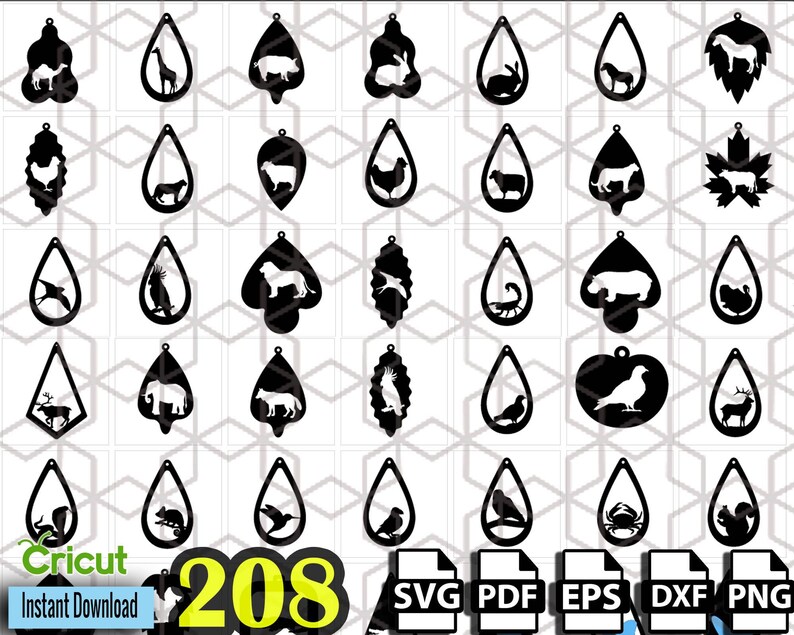 Download Earring Svg Bundle Commercial Use SVG Cut Files Instant | Etsy