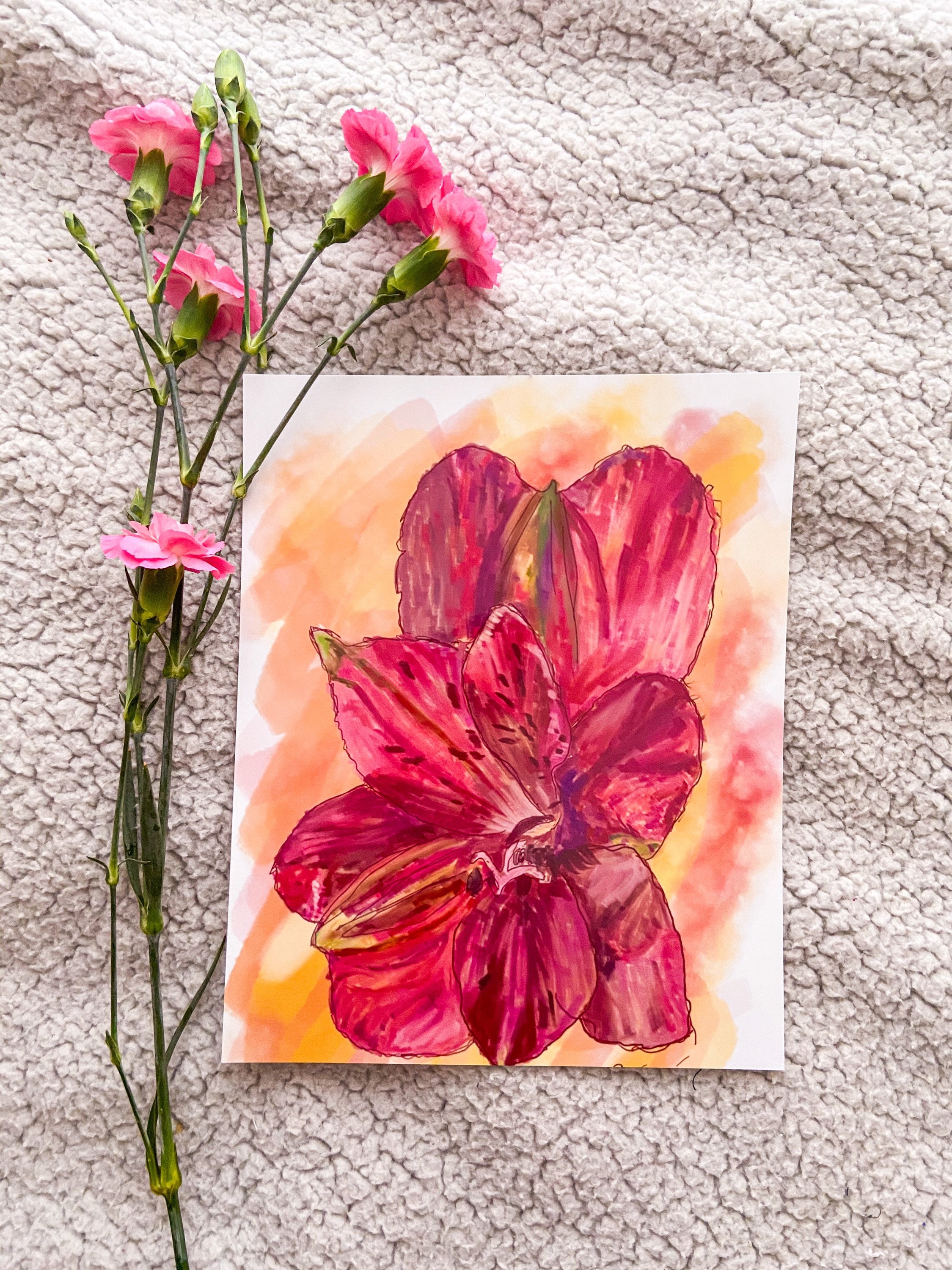 Fuchsia Flower Print Floral Prophetic Art Print Flower Art Etsy UK