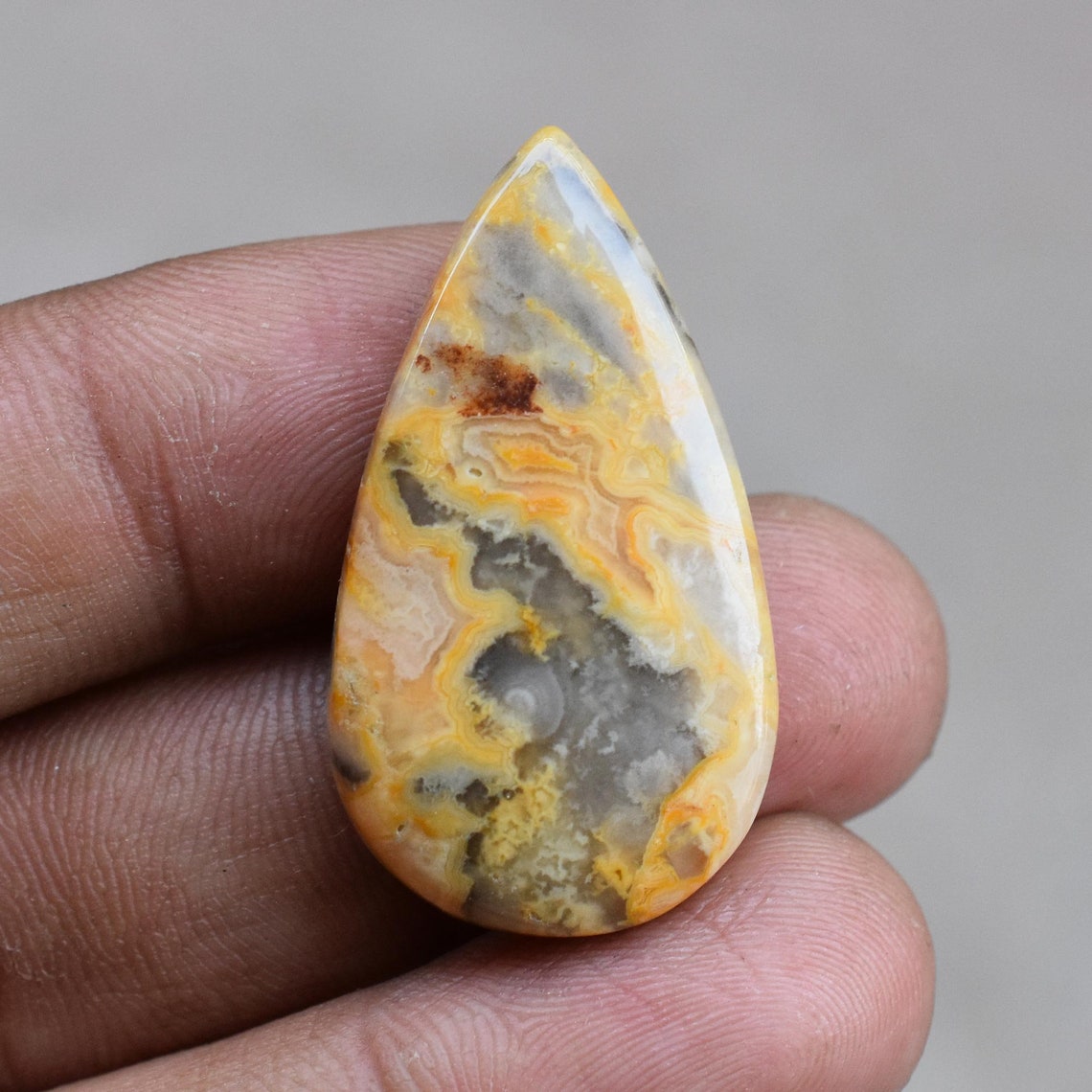 32.15 Cts Natural Yellow Crazy Lace Agate Cabochon Gemstone Etsy