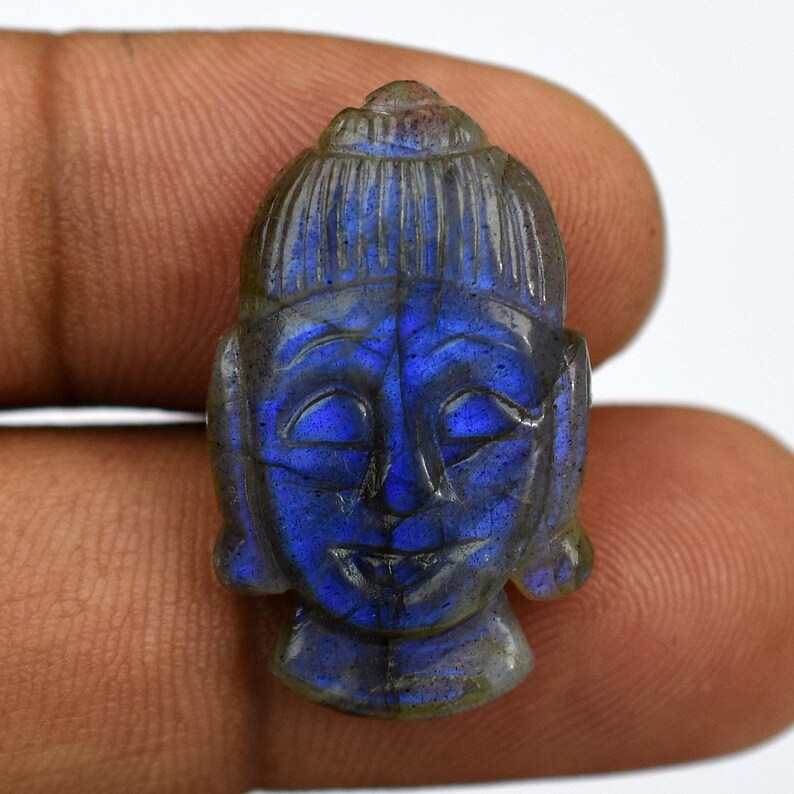 Labradorite Lord Buddha Face Carving Cabochon Natural Crazy Shape Gemstone With Multi-Size Lot