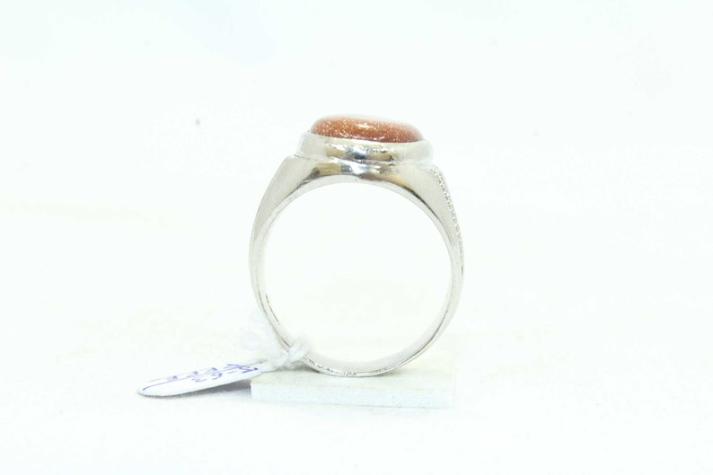 Rajasthan Gems Handmade Men/'s Ring 925 Sterling Silver Natural Sunstone Semi Precious Gemstone