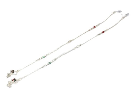 Rajasthan Gems Anklet Alloyed Silver Pair India Women Handmade